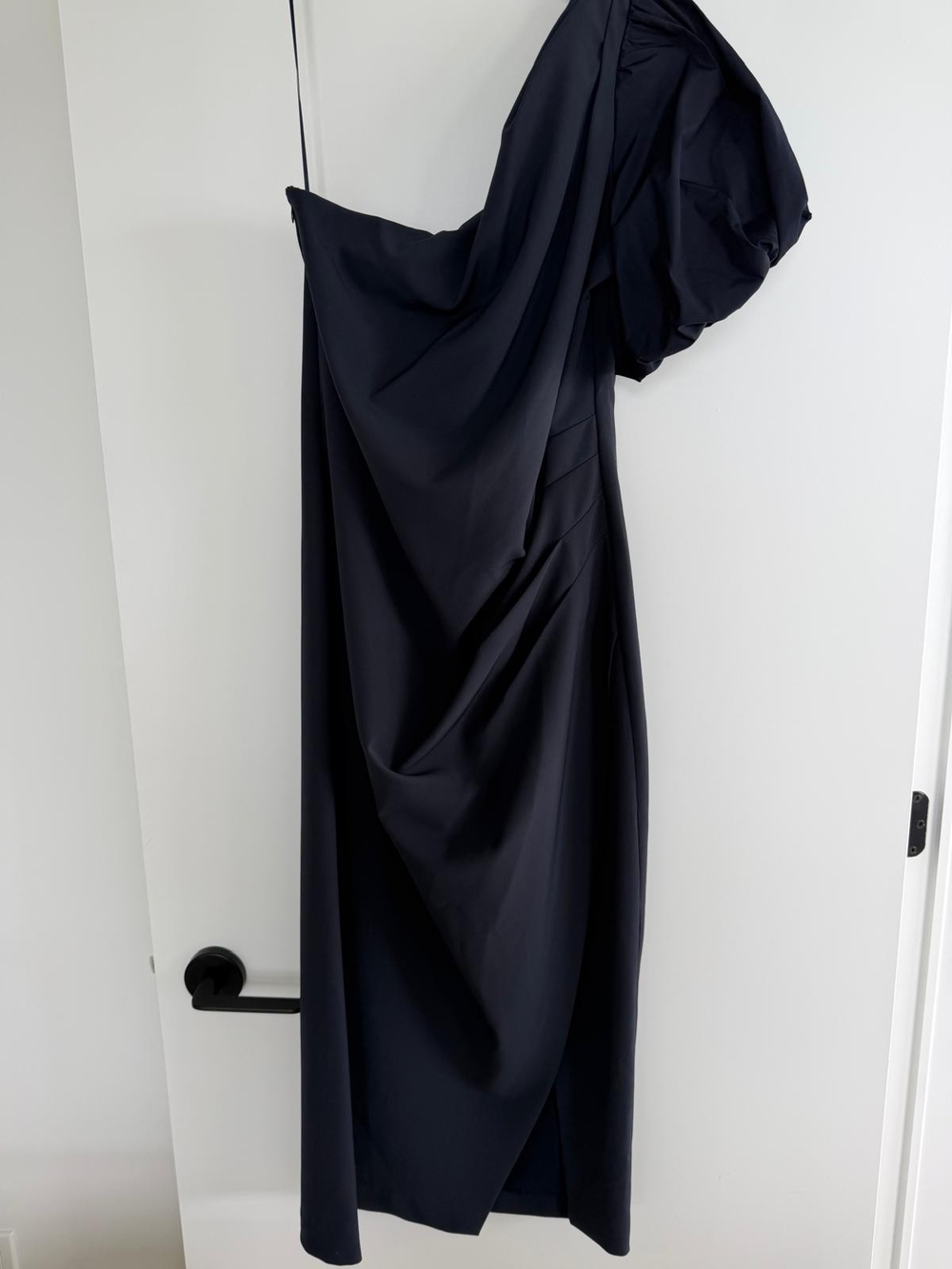 Ralph Lauren One-Shoulder Navy Gown